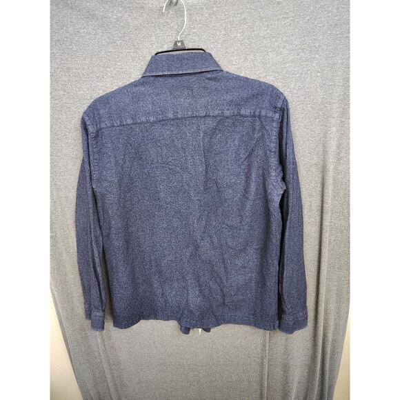 ETON - Navy - Mens Flannel Overshirt - Cotton & Wool Cashmere Large - Picture 4 of 7